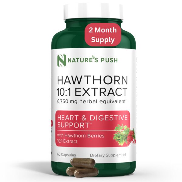 Botella cápsulas extracto espino 10:1 Nature's Push 60 cápsulas