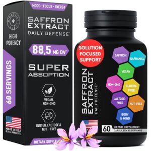 Botella cápsulas extracto puro de azafrán BIOACTIVE LABS 60 unidades