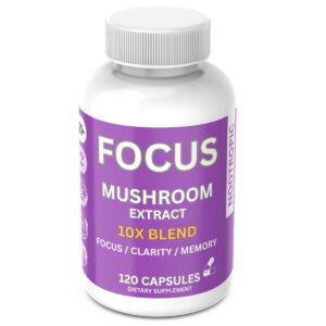 Version 1.0.0 Botella de cápsulas Focus 10x Complex con mezcla de hongos