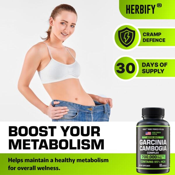 Version 1.0.0 Botella de cápsulas Garcinia Cambogia HERBIFY para energía