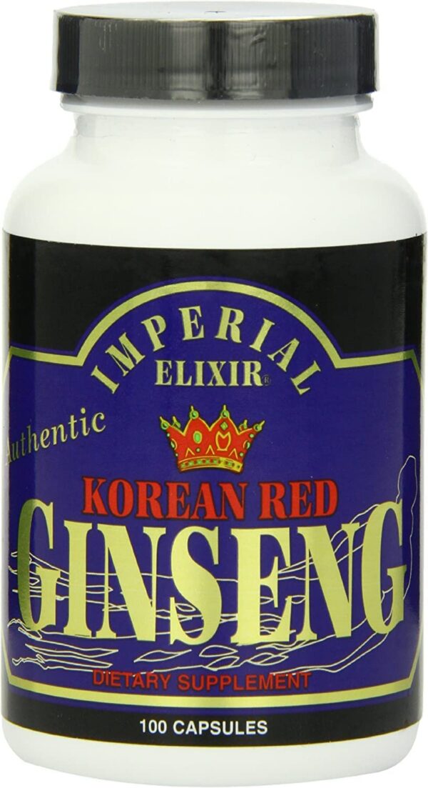 Botella de cápsulas de ginseng rojo coreano Imperial Elixir