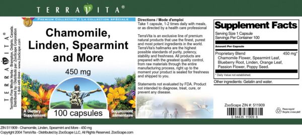 Botella sellada cápsulas hierbabuena y tilo TerraVita