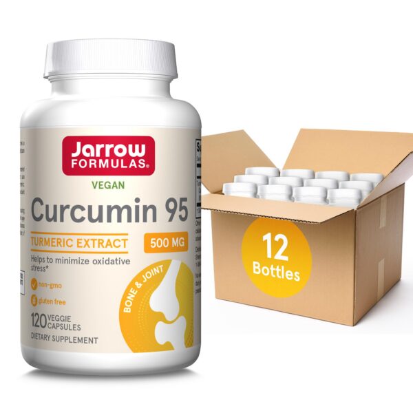 Botella con cápsulas de Jarrow Formulas Curcumin 95 500 mg