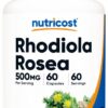 Botella de cápsulas Rhodiola Rosea Nutricost 500 mg