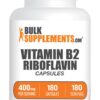 Botella de cápsulas de riboflavina BulkSupplements 400mg