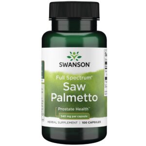 Botella de cápsulas Saw Palmetto 540mg Swanson