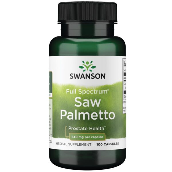 Botella de cápsulas Saw Palmetto 540mg Swanson