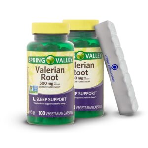 botella cápsulas valeriana orgánica 500mg spring valley