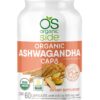 Botella de cápsulas veganas de ashwagandha OS Organic Side