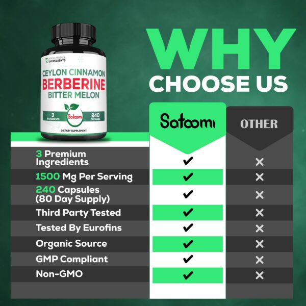 Version 1.0.0 Botella de cápsulas veganas Berberina, Canela de Ceilán y Melón Amargo