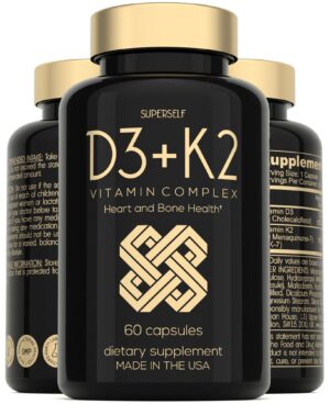Botella de cápsulas Vitamin D3 K2