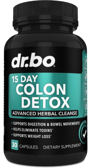 Botella Colon Cleanser detox natural Dr. Bo para limpieza intestinal 15 días