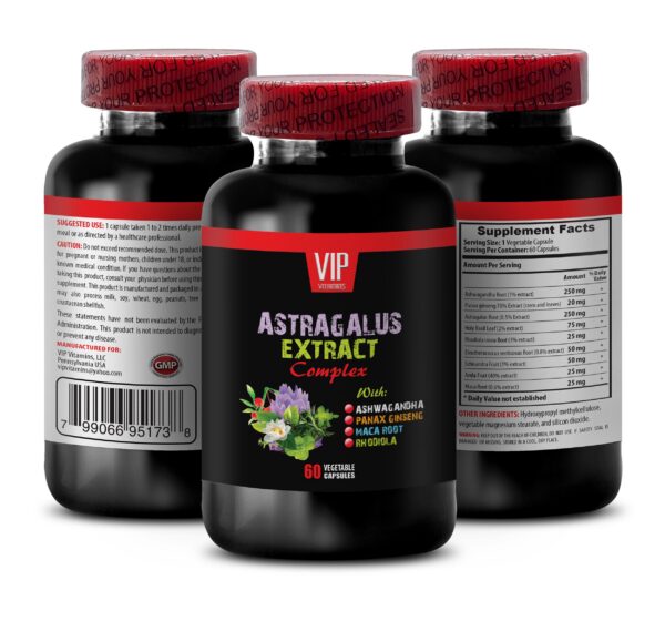 Botella de complejo Astrágalo VIP Supplements 60 cápsulas