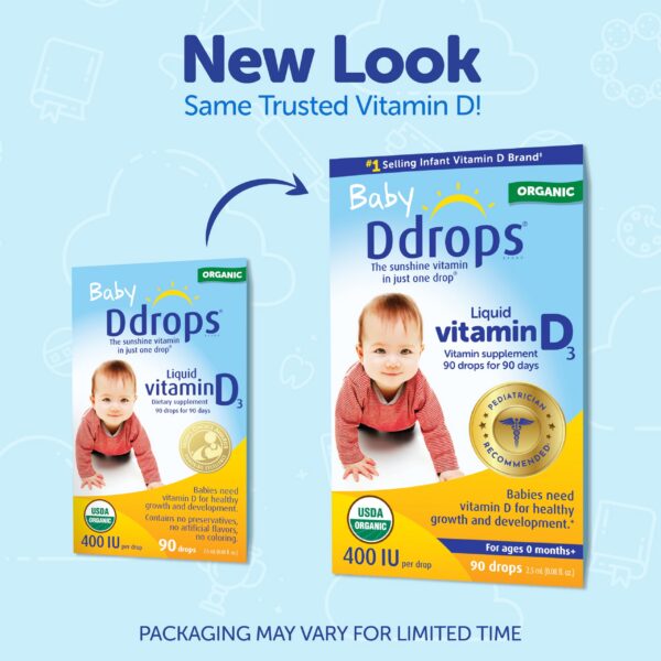 Botella Ddrops Baby vitamina D adultos y bebés 2.5 ml
