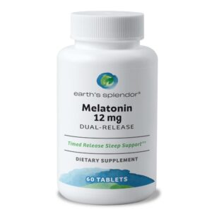 Botella Earth's Splendor melatonina 12 mg 60 tabletas