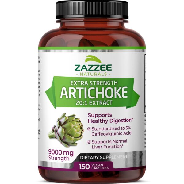 Botella extracto extra fuerte de alcachofa Zazzee 150 caps