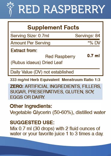 Botella de extracto de frambuesa roja sin alcohol 2 FL OZ