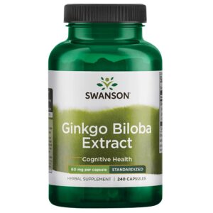 Botella extracto ginkgo biloba swanson 24% 60mg 240 cápsulas