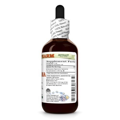 botella extracto gymnema sylvestre hawaii pharm orgánico 2 onzas