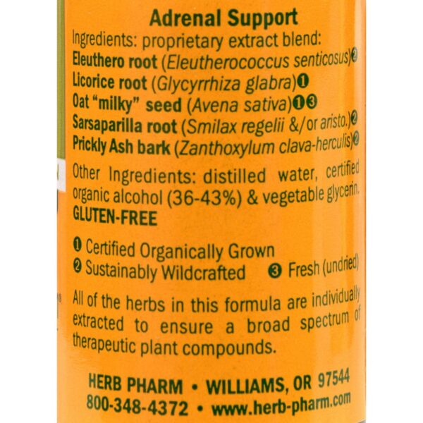 Botella de extracto herbal Herb Pharm con Eleuthero y Regaliz