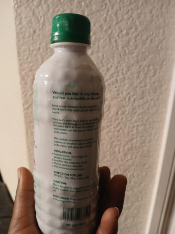 Botella extracto herbal Jinja 350 ml para bienestar general