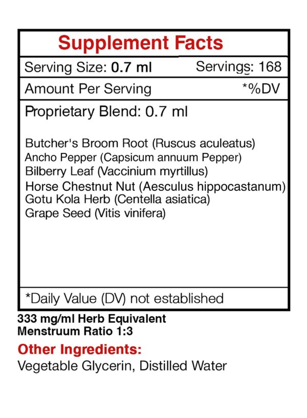 Botella extracto herbal 4 oz varices Secrets of the Tribe
