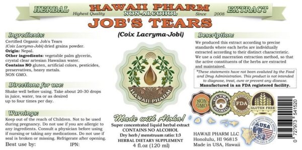 Botella extracto Job's Tears tintura herbal natural calidad