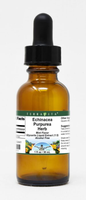 Botella de extracto líquido glicerina de Echinacea Purpurea sabor menta