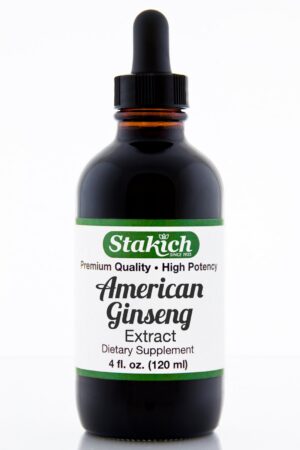 Botella de extracto líquido de Ginseng Americano Stakich 4 oz