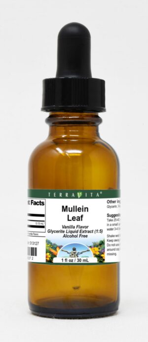 Botella de extracto líquido de glicerita de hoja de gordolobo sabor vainilla