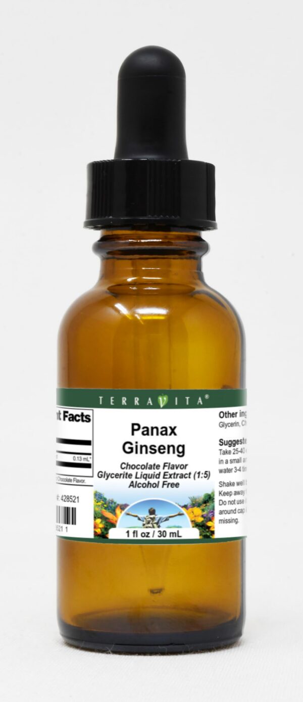 Botella de extracto líquido glicerita Panax Ginseng con sabor a chocolate
