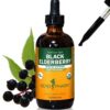 Botella de extracto líquido orgánico de saúco negro para inmune
