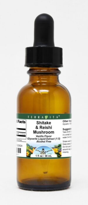 Botella de extracto líquido Terravita Shitake y Reishi