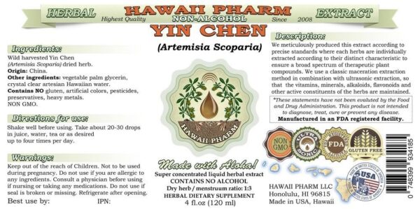 Extracto natural Yin Chen super concentrado Hawaii Pharm 32 oz