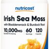 Botella de extracto de musgo marino irlandés Nutricost de 120 cápsulas