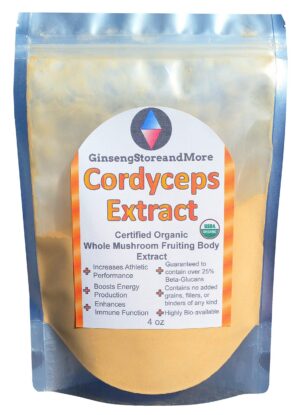 Botella de extracto orgánico de Cordyceps Militaris 4 oz