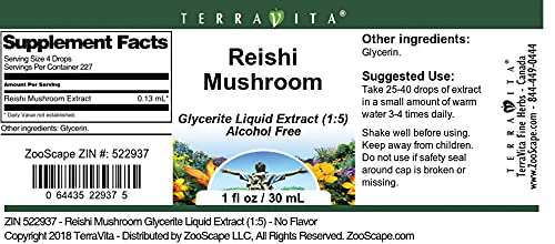 Version 1.0.0 Botella de extracto de Reishi de TerraVita
