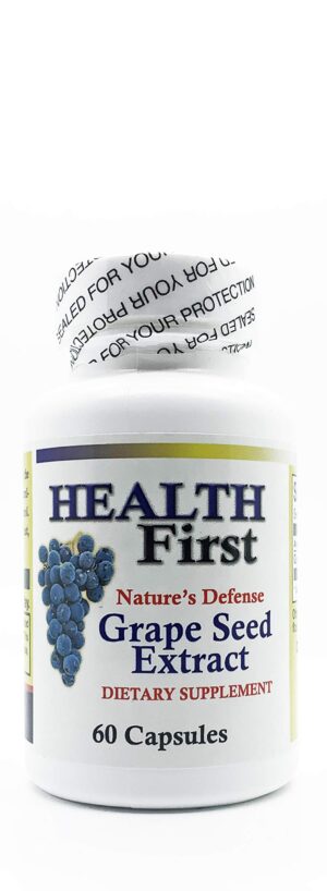 Botella extracto semilla de uva Health First 60 cápsulas