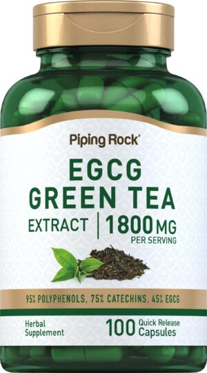 Botella extracto té verde EGCG Piping Rock 100 cápsulas