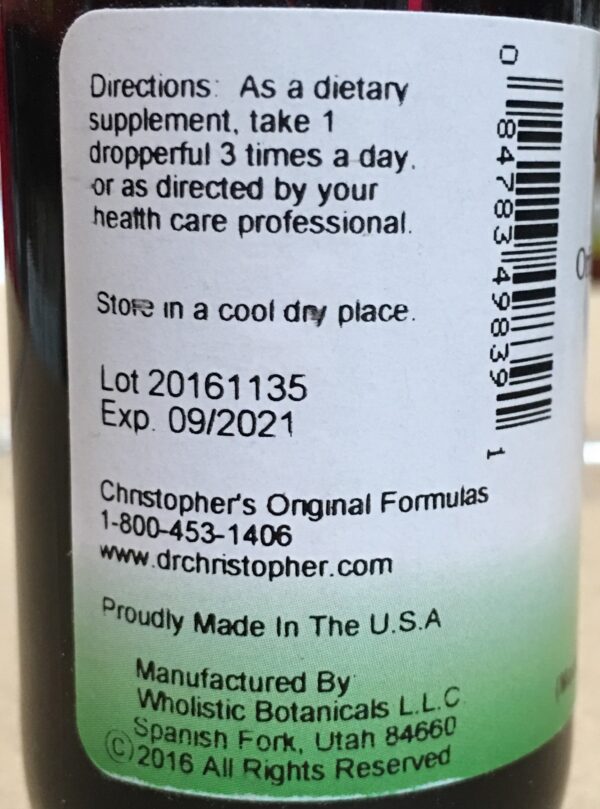 Version 1.0.0 Botella extracto valeriana Christopher's lado