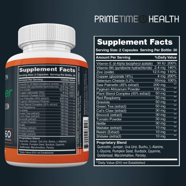 Botella de fórmula ProstOver para salud prostática
