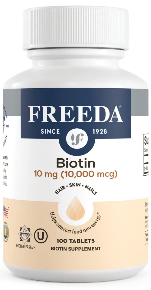 Version 1.0.0 Botella de FREEDA Biotina 10000mcg tabletas para cabello