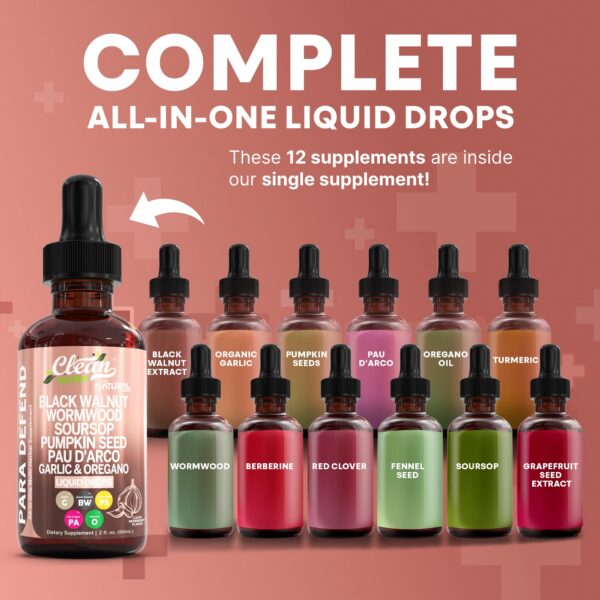 Botella frente Wormwood Nogal Negro Clean Nutra líquido