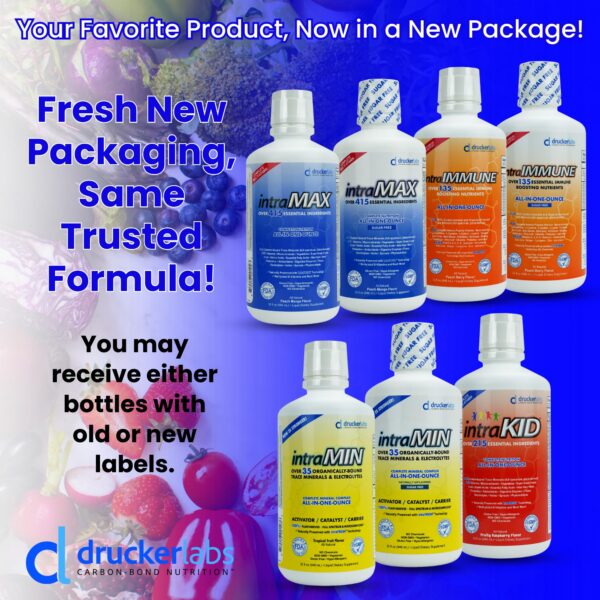 Version 1.0.0 Botella frontal suplemento multivitamínico niños intraKID 32 oz