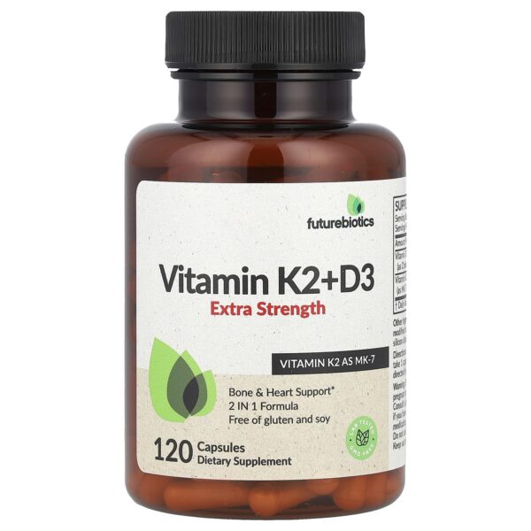 Version 1.0.0 Botella futurebiotics vitamina k2 d3 120 cápsulas
