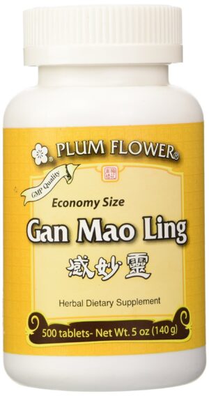Botella Gan Mao Ling tamaño económico 500 tabletas Plum Flower