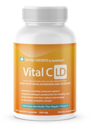 Botella GastroDefense Vital C-LD vitamina C liposomal 120 cápsulas