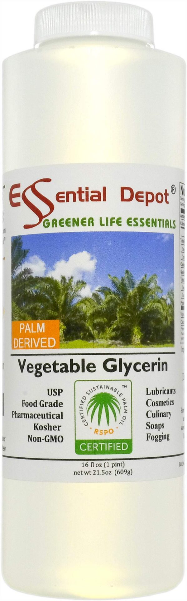 Botella de glicerina vegetal pura 1 pinta