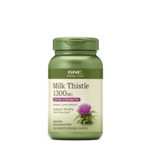 Botella de GNC Herbal Plus Cardo Mariano 1300 mg 120 cápsulas
