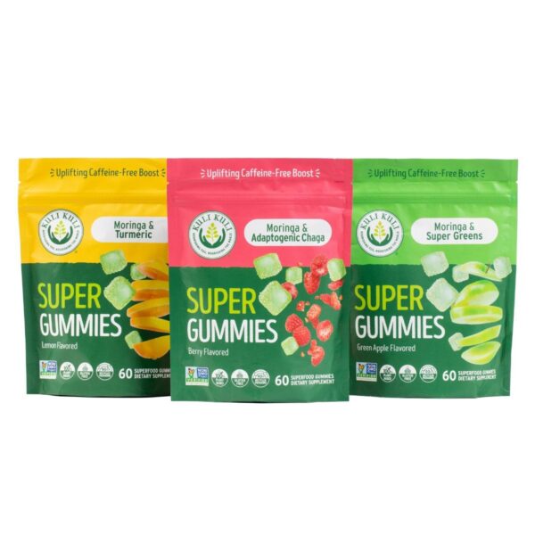 Botella de gominolas energéticas Kuli Kuli con moringa